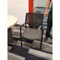 Grey Mesh Back Guest Side Chair with Arms